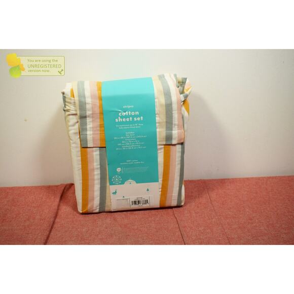 Pillowfort Twin Striped Cotton Kids' Sheet Set (Dirt Marks)* - Picture 6 of 8